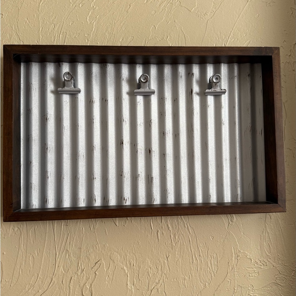 Rustic Brown and Silver Wall Organizer